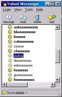 Yahoo Messenger main window